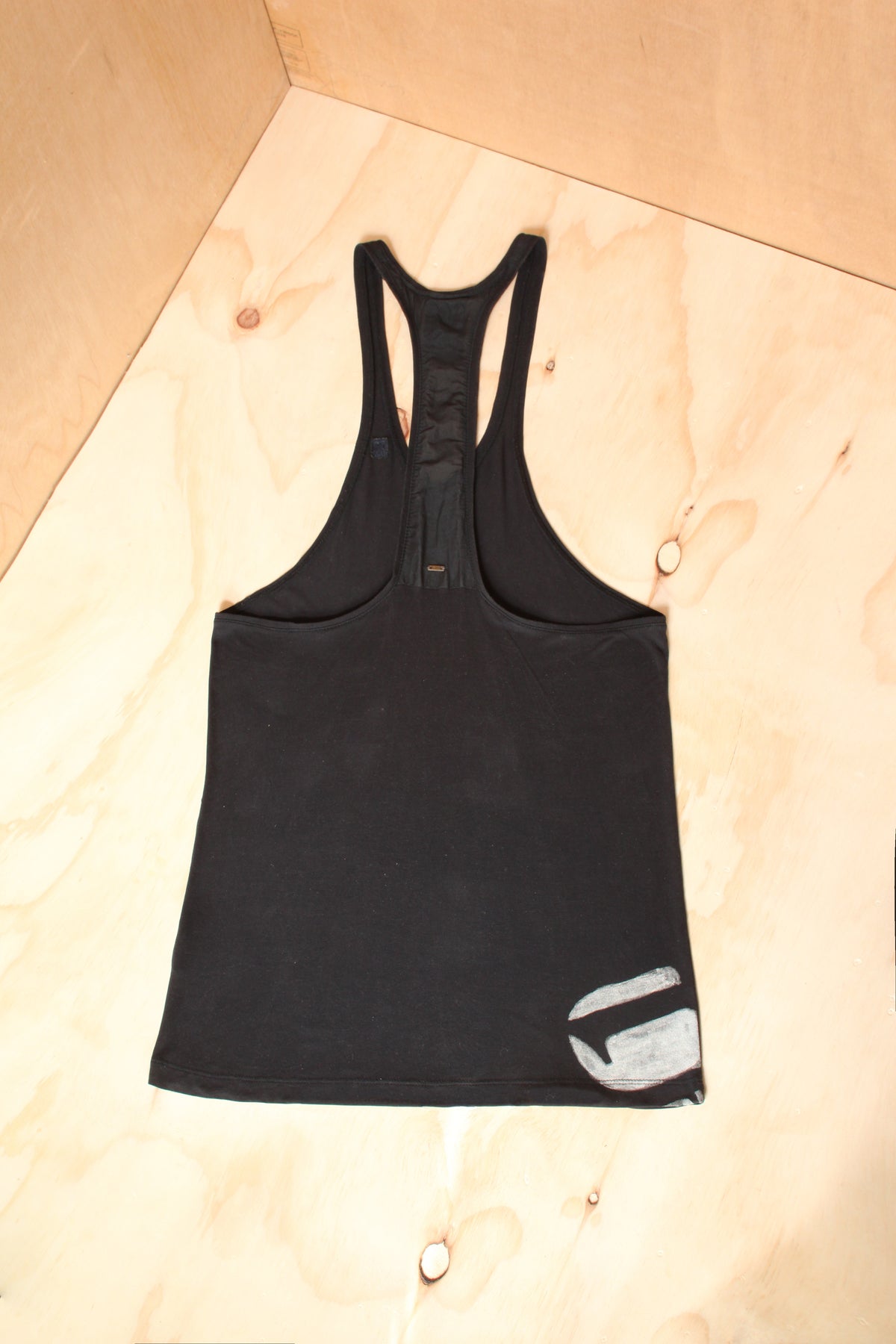 G-Star Raw Black Narrow Racerback Tank with Back Print – Size S