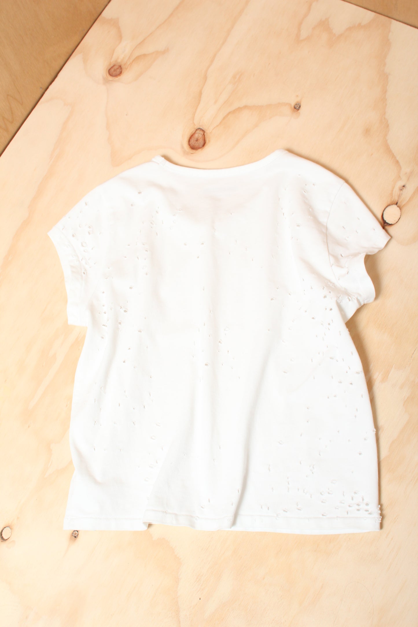 Early 2010s White Distressed Tee – Zadig & Voltaire – Size M