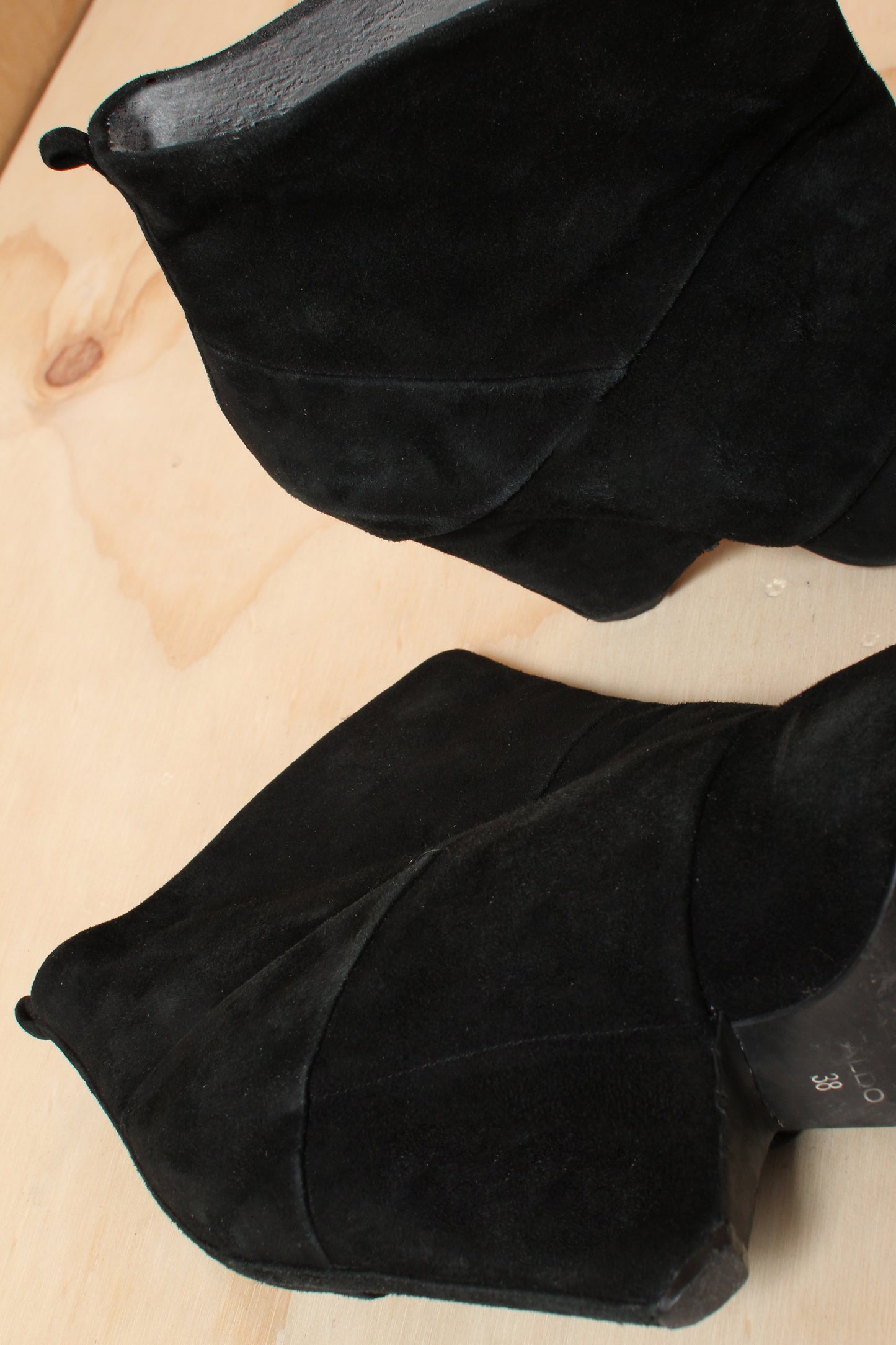 Early 2010s Black Slouchy Ankle Suede Boots – Size 38 EU