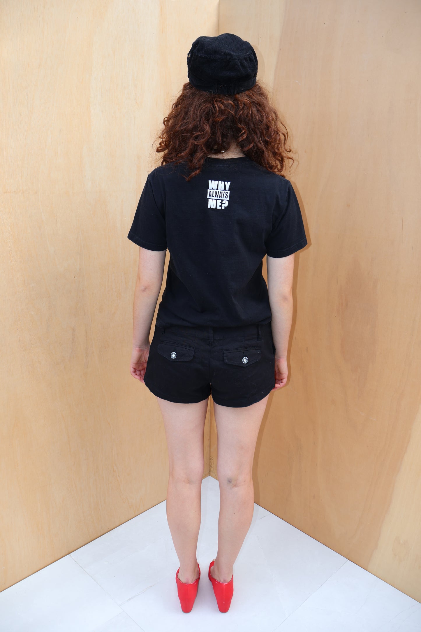 Y2K Black Slogan Graphic Tee Vintage – Size M