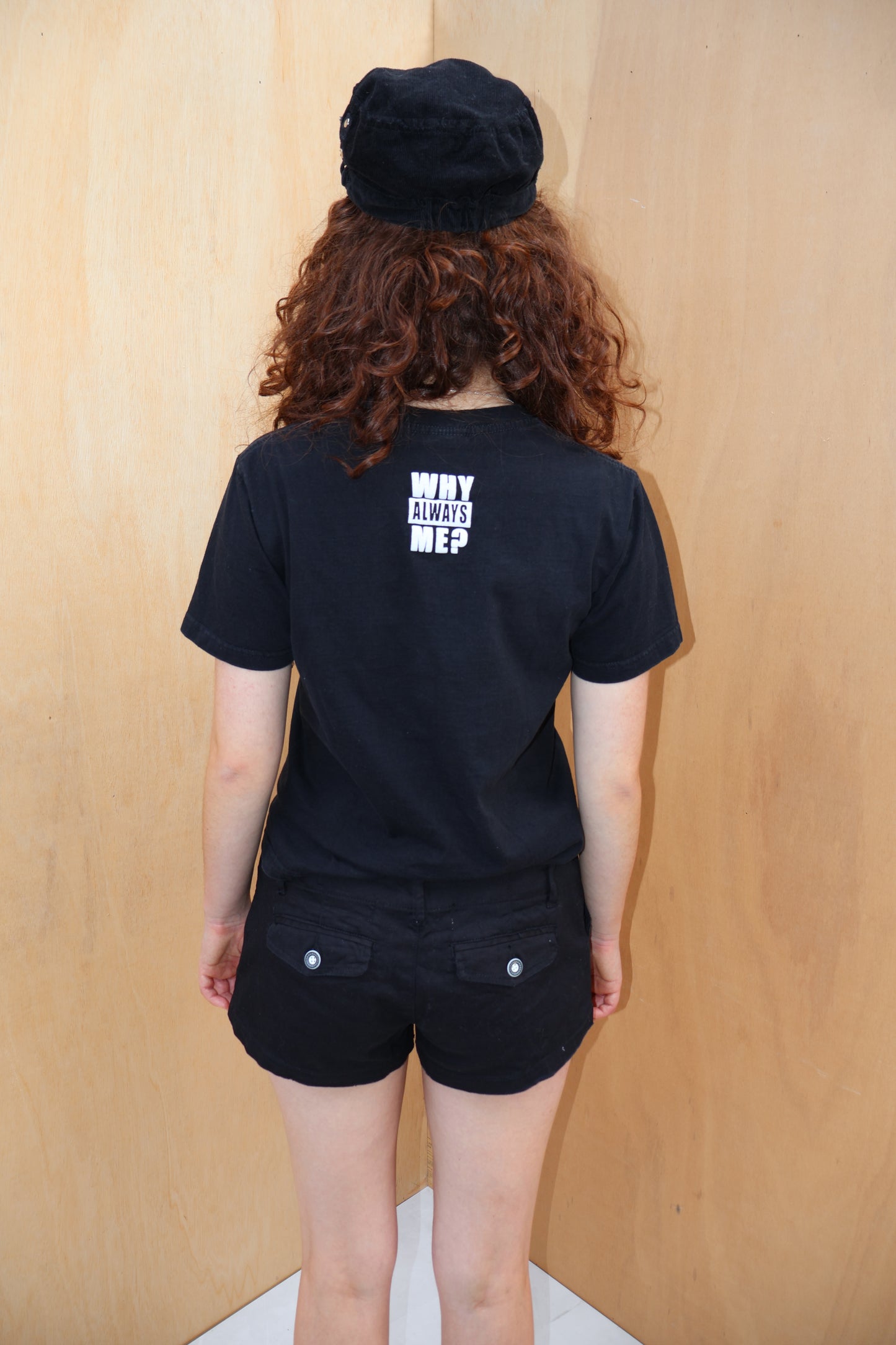 Y2K Black Slogan Graphic Tee Vintage – Size M