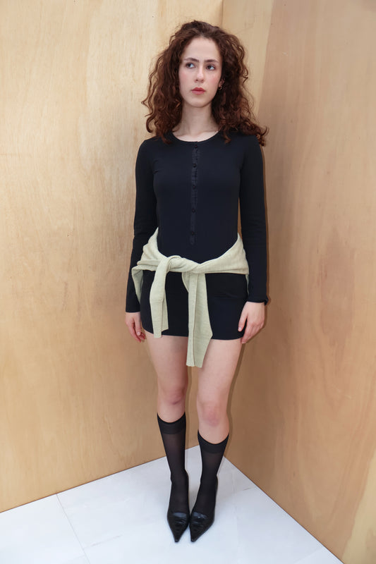 Vintage Black Henley Mini Dress – Hurley – Size XS