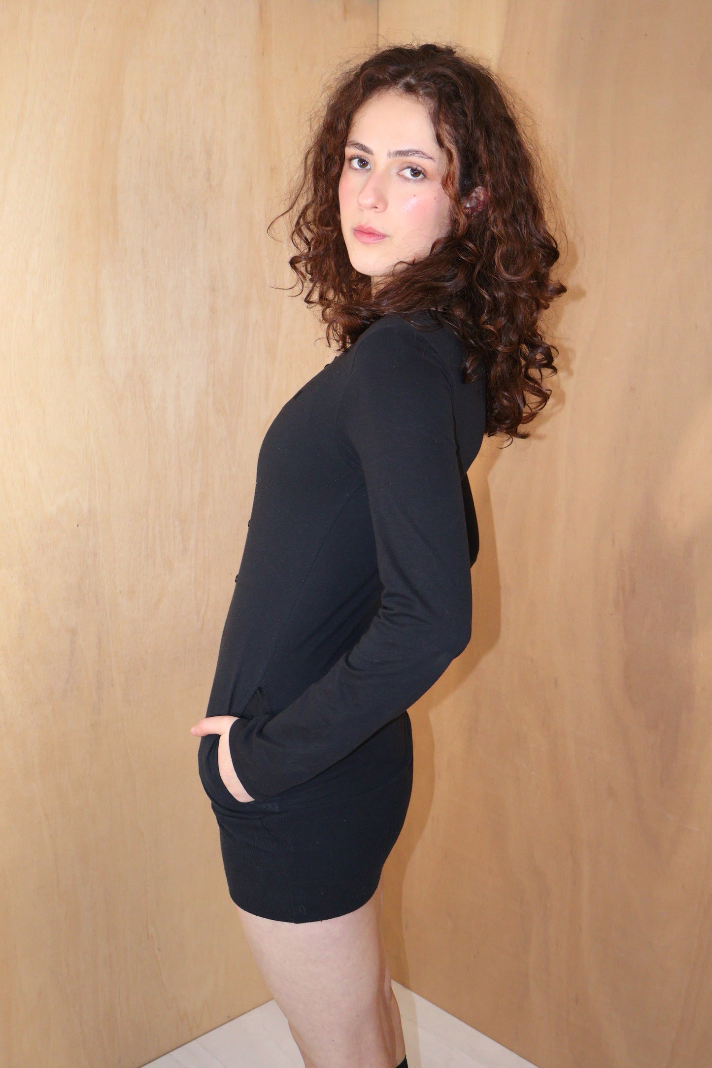 Vintage Black Henley Mini Dress – Hurley – Size XS