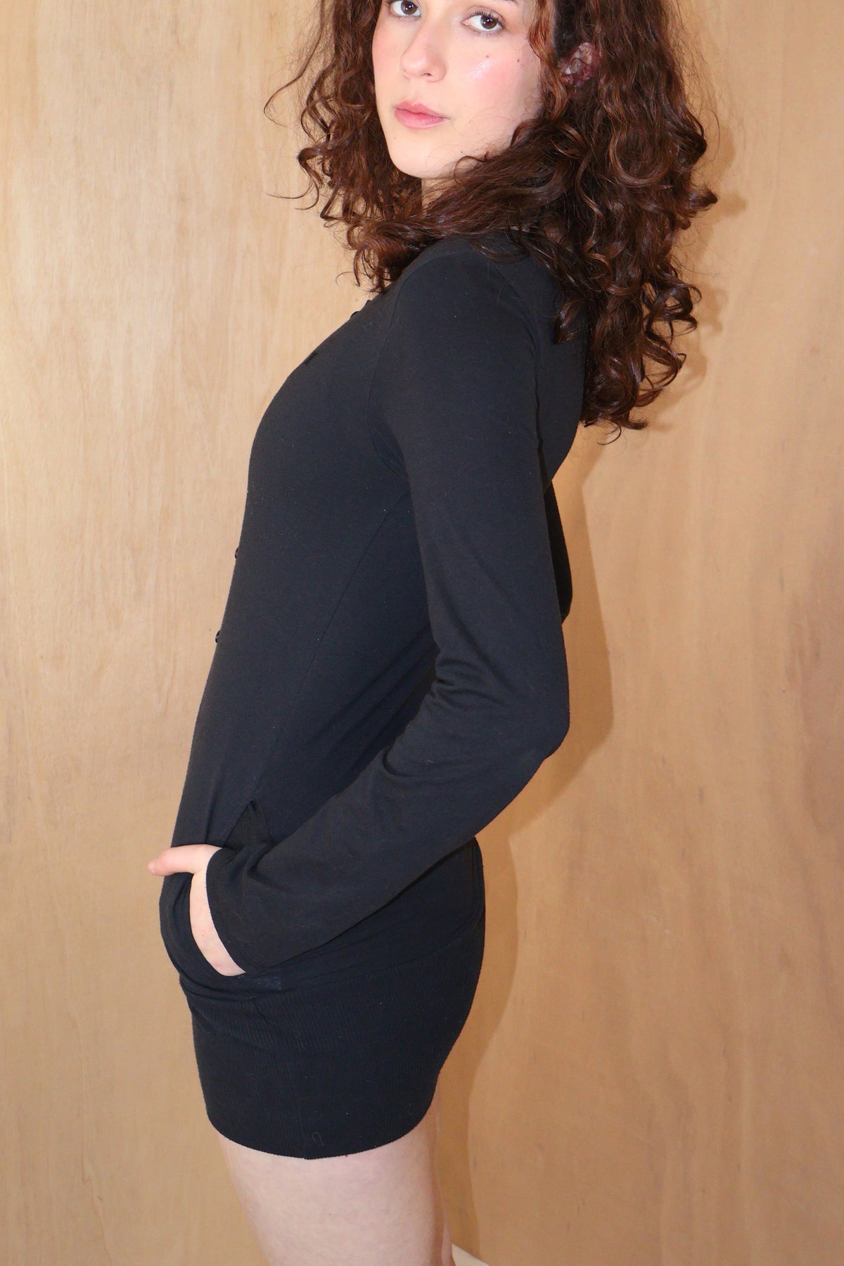 Vintage Black Henley Mini Dress – Hurley – Size XS