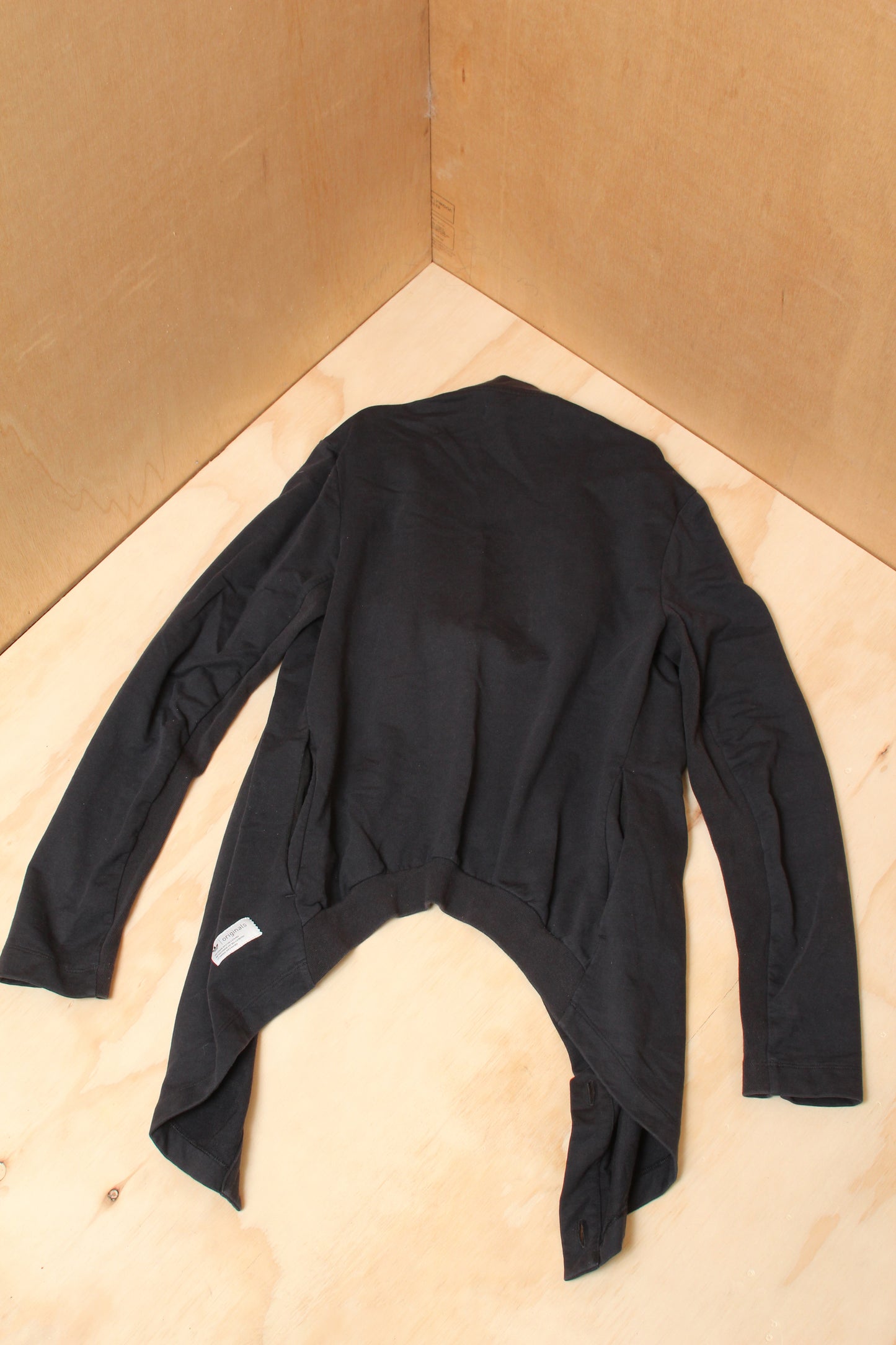 Early 2010s Dark Grey Draped Waterfall Cardigan Jacket Adidas – Size 8