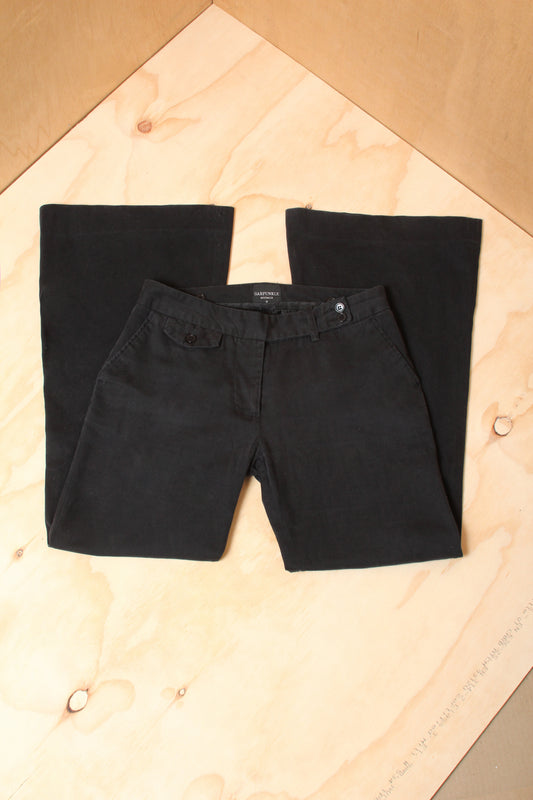 90s Black Low Rise Tailored Bootcut Trousers – Size 8