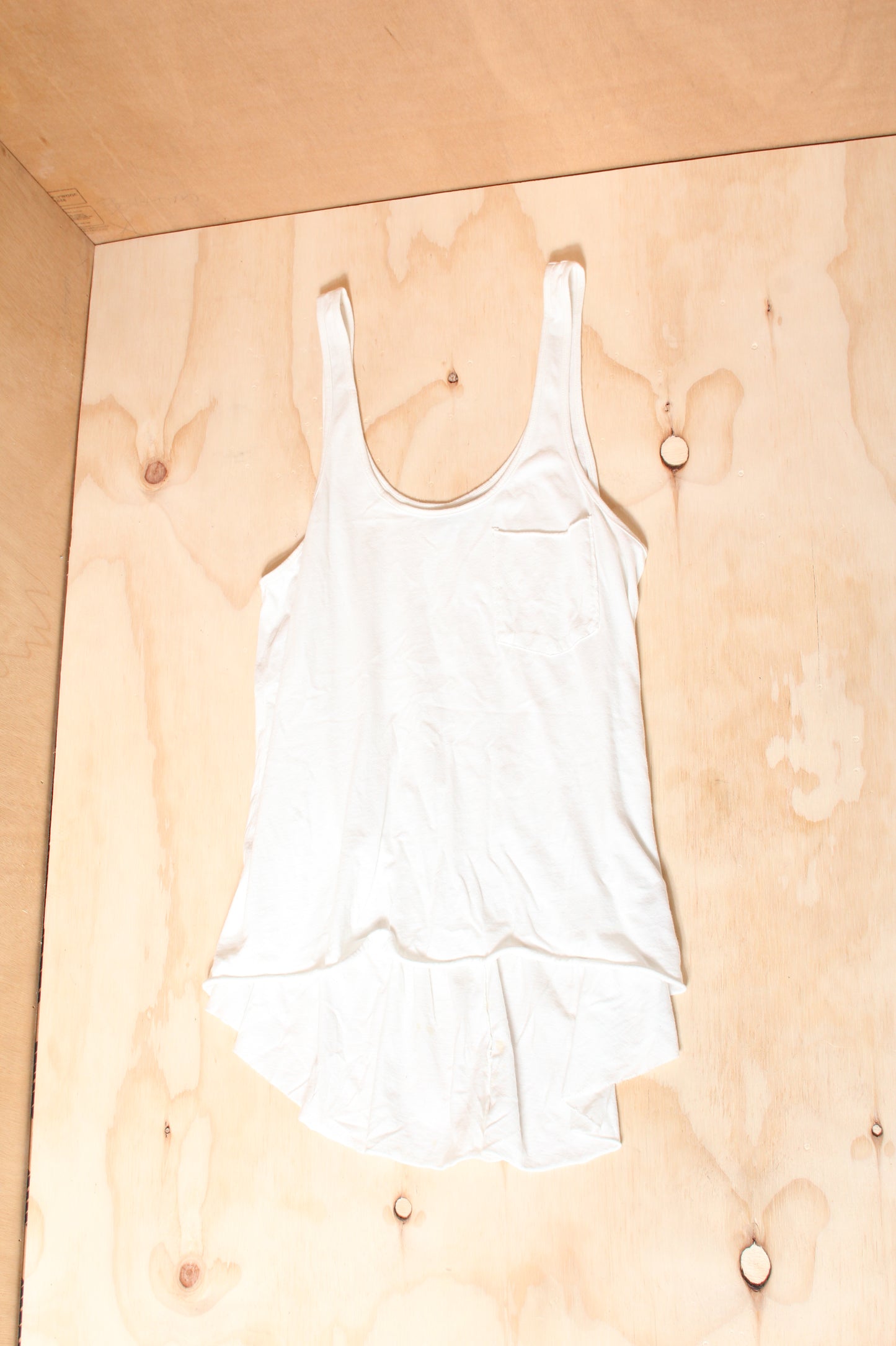 Early 2010s White Relaxed Fit Singlet Tank Top Scoop Neck – Size S