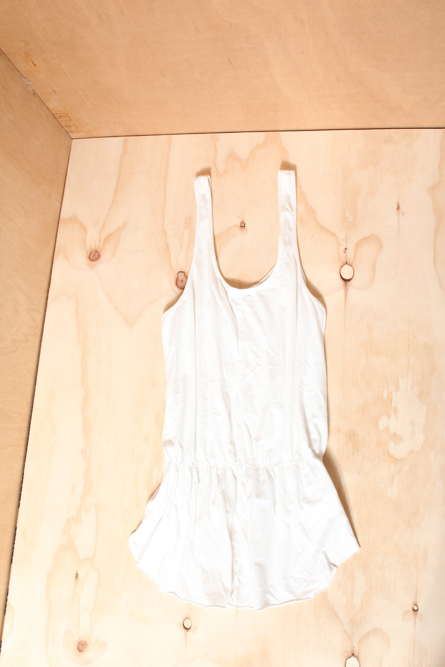 Early 2010s White Relaxed Fit Singlet Tank Top Scoop Neck – Size S