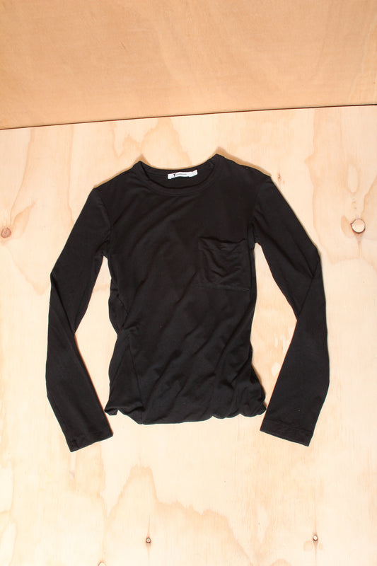 Alexander Wang Early 2010s Black Double Layered Side Ruched Top – Size S