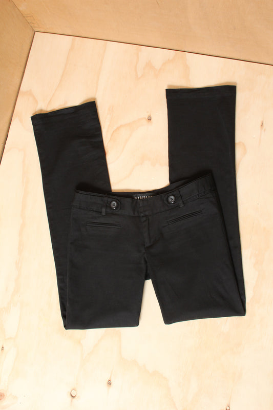 Y2K Black Low Rise Slim Leg Tailored Cargo Button Front Trousers – Size 10 AU