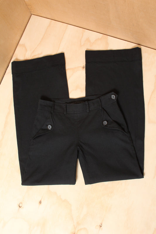 Robert Rodriguez Utility Button Up Rob Pant Early 2000s Black Low Rise Wide Leg Pant – Size 8 AU