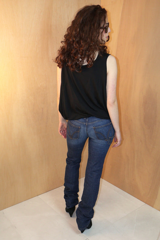 Y2K Dark Wash Slim Straight Jeans – D&G – W26